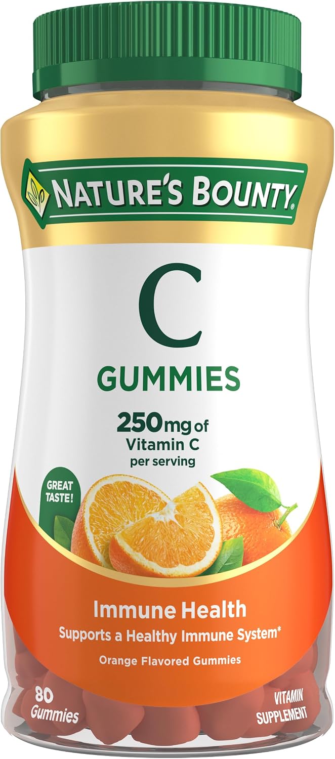 Nature's Bounty Vitamina C Gummies, Sabor Naranja, 250mg, 80 Gominolas