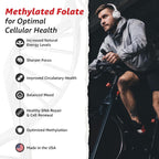 10X Health 5-MTHF Metilfolato con Magnesio - Complemento Alimenticio de Folato Metilado 60 Cápsulas