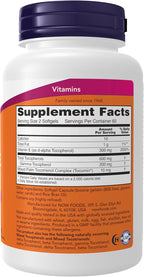 NOW Foods Advanced Gamma E Complex, Tocoferoles Mixtos y Tocotrienoles - 120 Cápsulas Blandas