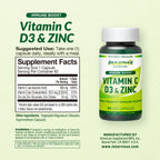 Immune Boost Complex – Vitamina C 900mg, D3 2500 UI y Zinc 25mg – Apoyo al Sistema Inmunitario – 60 Cápsulas Vegetales – Innervis Nutrition