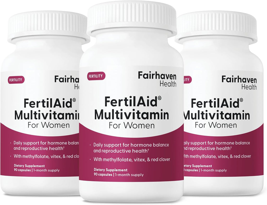 Fairhaven Health FertilAid for Women - 180 Cápsulas Veganas - Suplemento de Fertilidad con Vitex y Folato