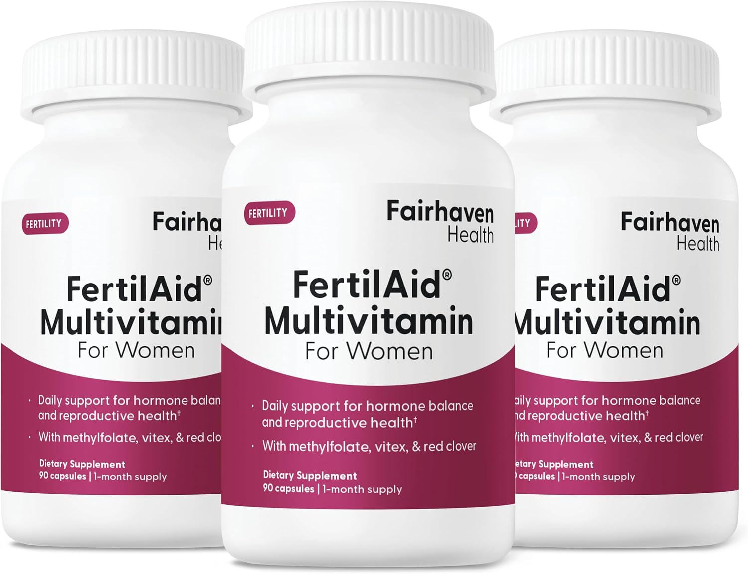Fairhaven Health FertilAid for Women - 180 Cápsulas Veganas - Suplemento de Fertilidad con Vitex y Folato
