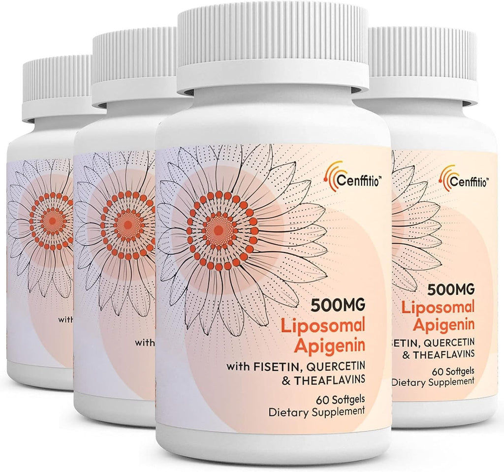Cenffitio Apigenina Liposomal 500mg en Cápsulas Blandas - con Fisetina, Quercetina y Teanflavinas - 120 Cápsulas (4 Meses)