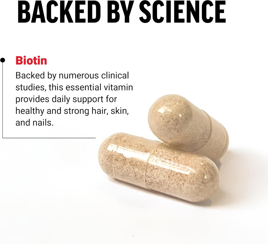 Force Factor Biotin 10000mcg - Suplemento de Biotina Vegano - 100 Cápsulas Vegetales