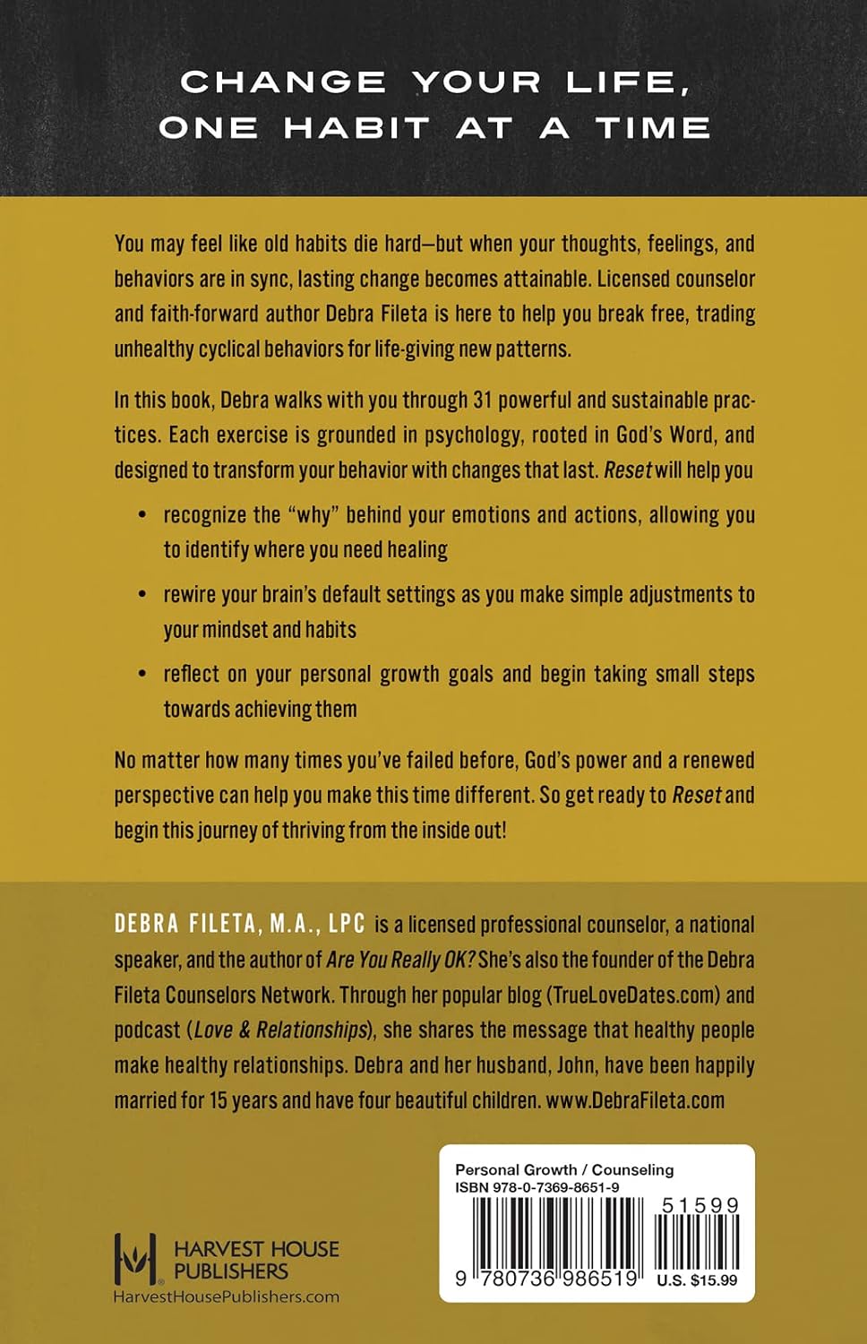 Reset: Powerful Habits to Control Your Thoughts, Understand Your Feelings, and Change Your Life