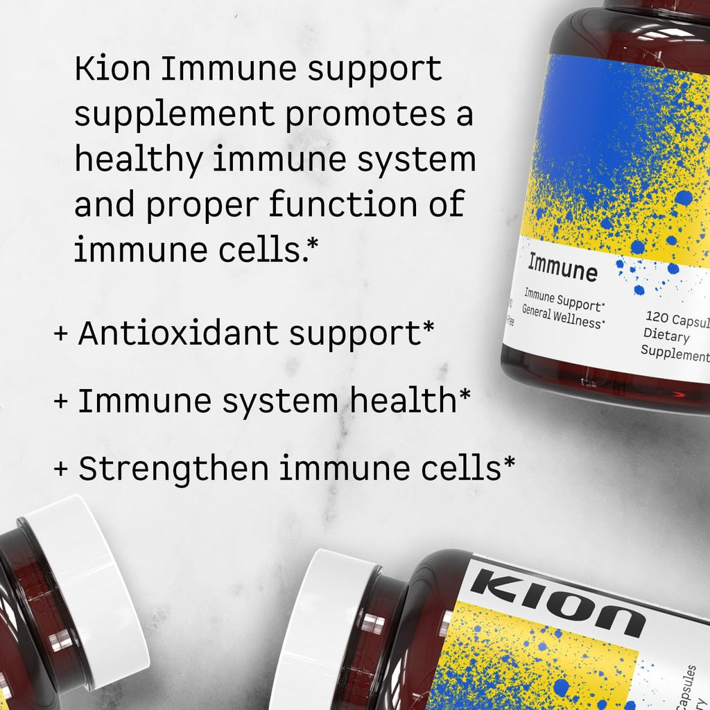 Kion Immune - Suplemento de Vitamina C y Zinc - 500 mg de Vitamina C (Ácido Ascórbico) y 10 mg de Zinc - 120 Cápsulas