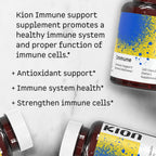 Kion Immune - Suplemento de Vitamina C y Zinc - 500 mg de Vitamina C (Ácido Ascórbico) y 10 mg de Zinc - 120 Cápsulas