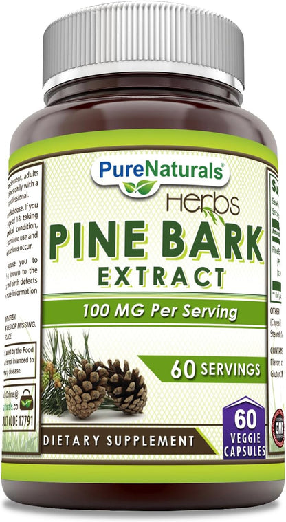 Pure Naturals Extracto de Corteza de Pino | – Dosis precisa: 100 mg de extracto por cápsula, una cantidad estándar – Image 1