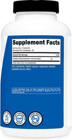 Nutricost Creatine Monohydrate 3000mg, 180 Cápsulas (750mg por Cápsula) - Sin Gluten, No GMO