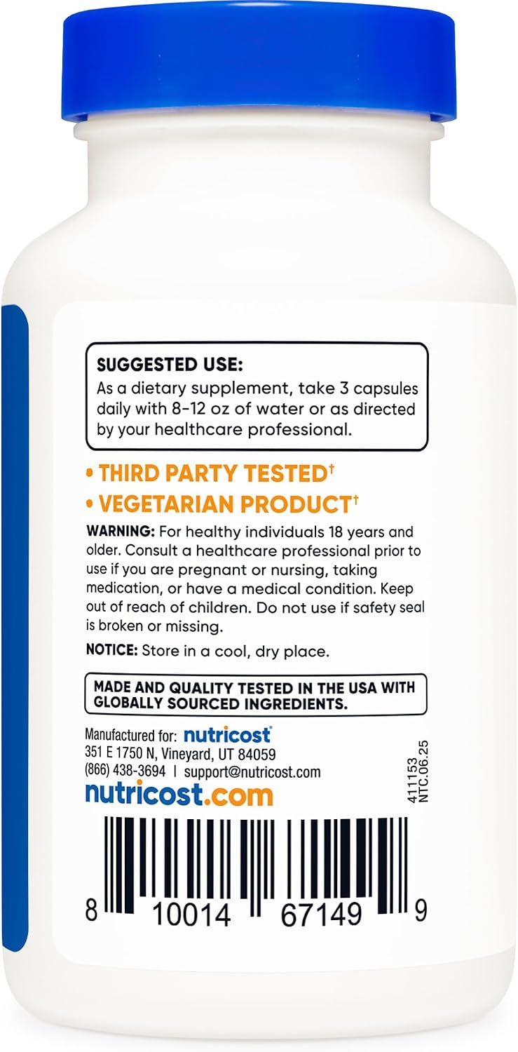 Nutricost Espermidina Extracto de Germen de Trigo, 120 Cápsulas para 40 Raciones - Vegetariano, Sin OGM