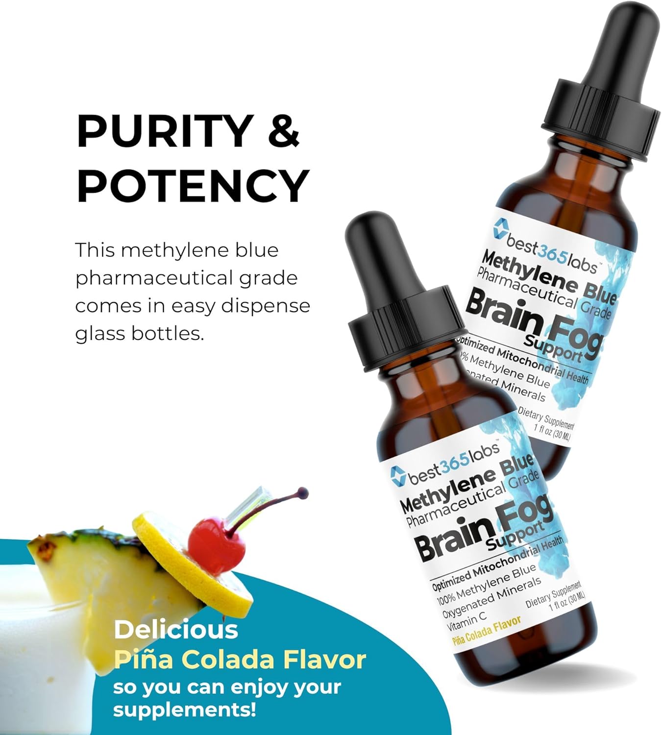 Be-OnGuard Methylene Blue con Vitamina C – Complemento Líquido para la Memoria y Claridad Mental
