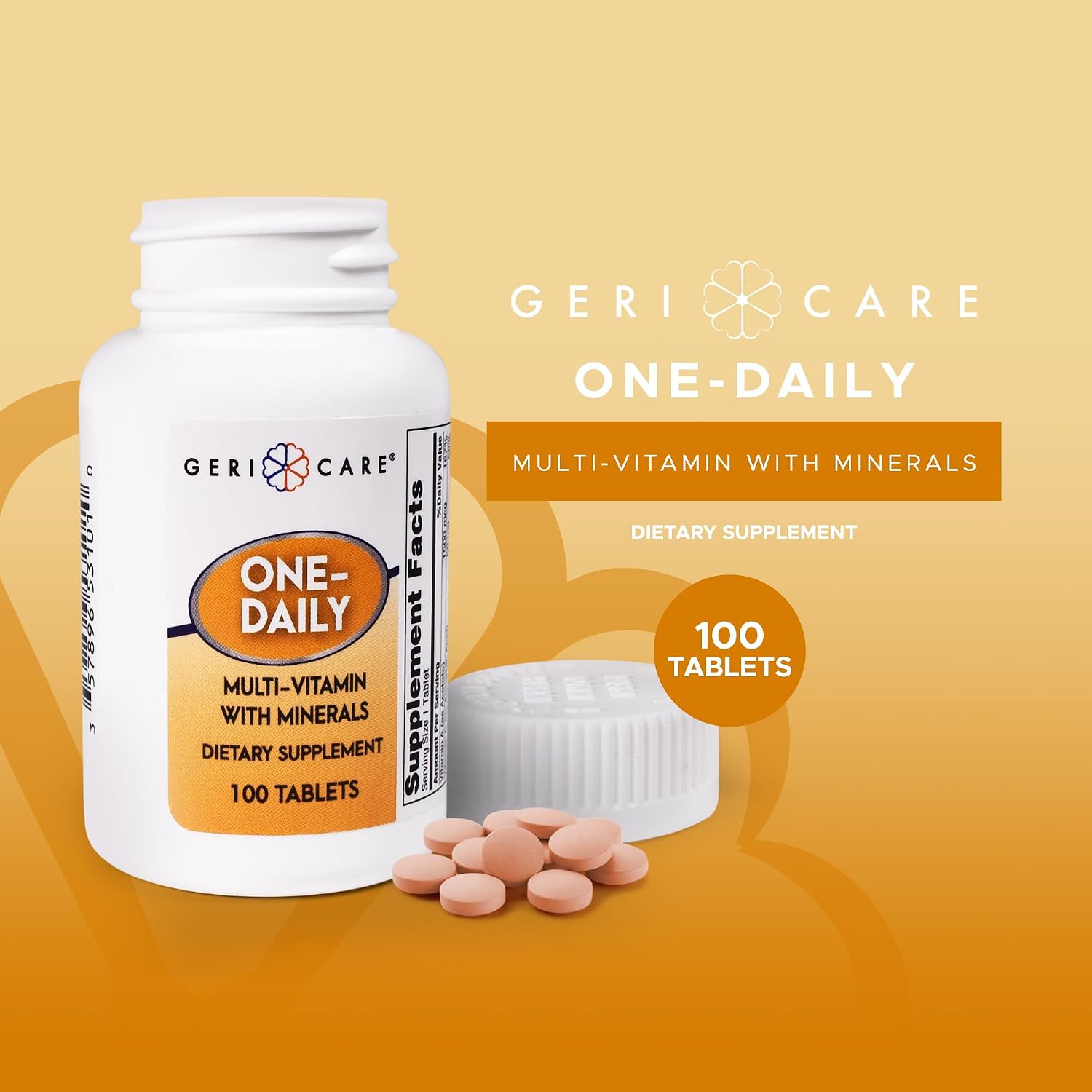 GeriCare Multivitamínico Diario con Minerales para Hombres y Mujeres, 100 Comprimidos
