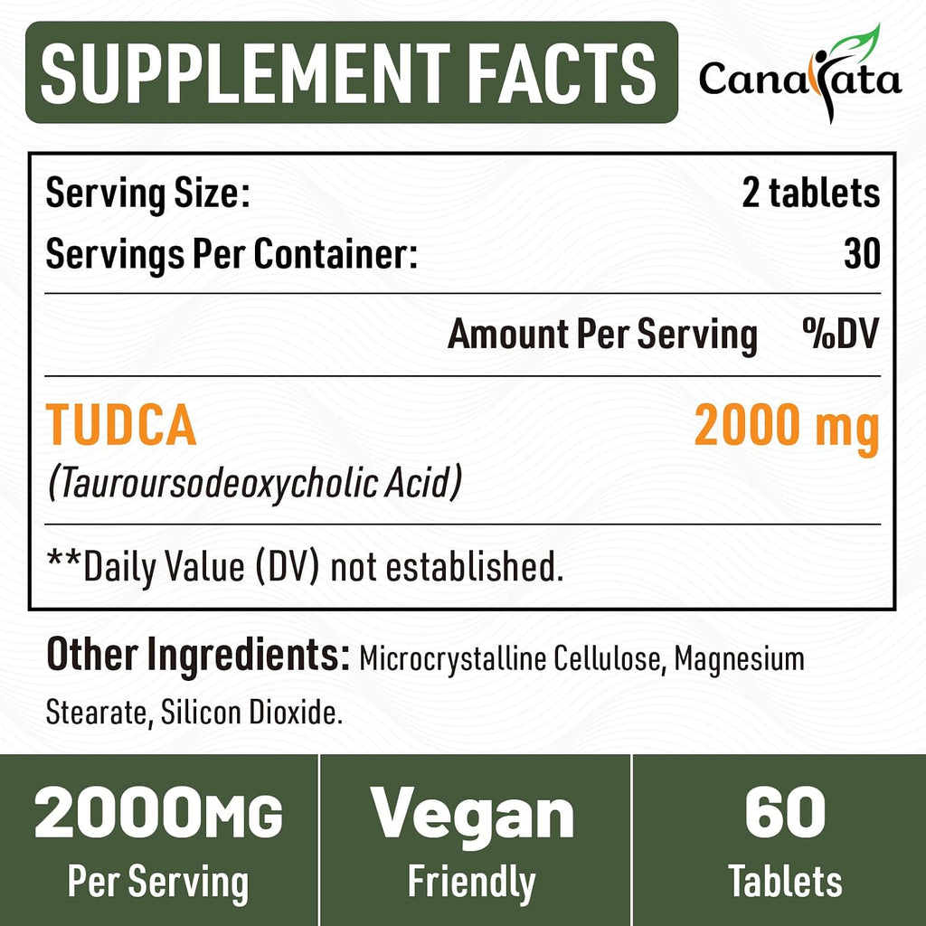 Canarata TUDCA 2000 mg - Suplemento Hepático con Sales Biliares