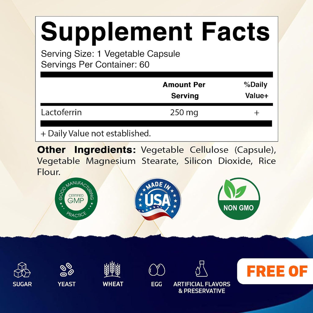 Vitamatic Lactoferrina 250 mg – 60 Cápsulas Vegetales