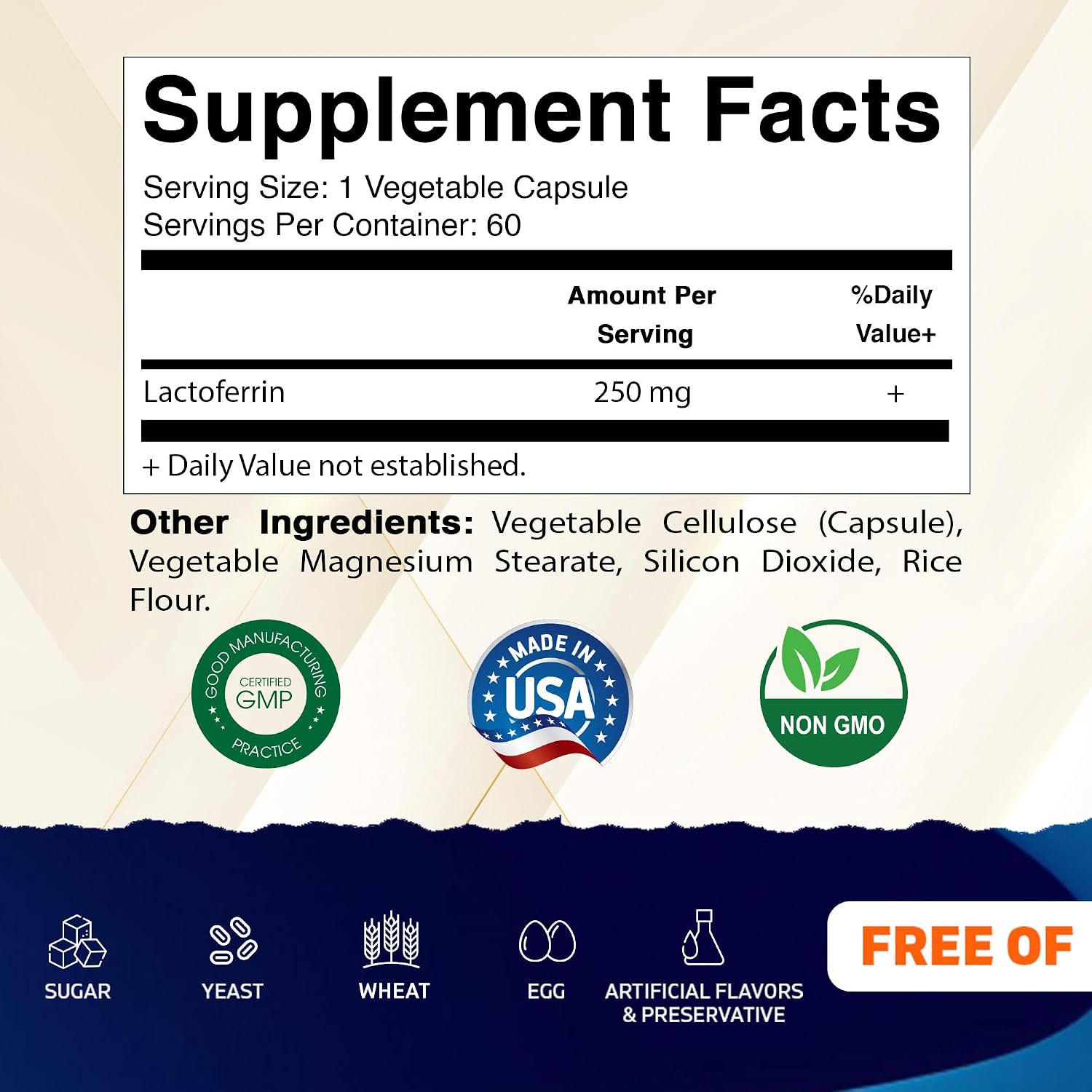 Vitamatic Lactoferrina 250 mg – 60 Cápsulas Vegetales