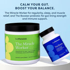 GutPersonal The Gut Fix™ Pack: The Miracle Worker Magnesio en Polvo, Sabor Fresa, 30 Dosis + The Booster Probiótico, Cápsulas, 60 Dosis
