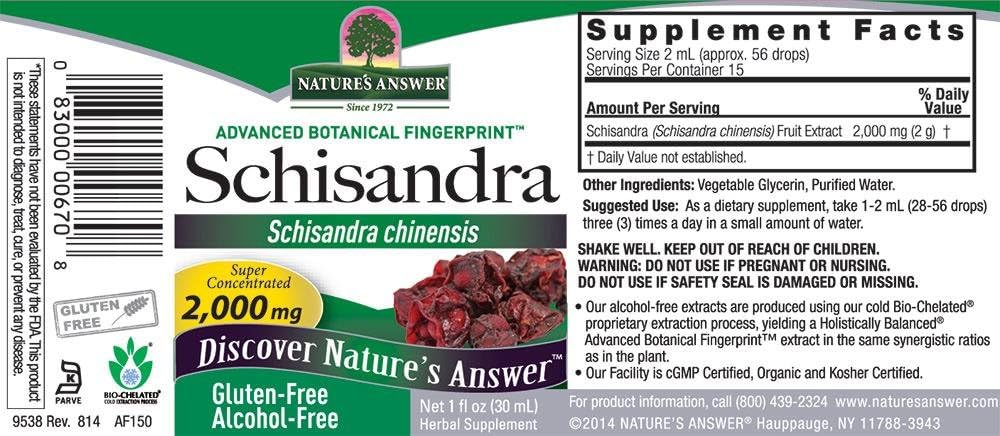 Nature's Answer Baya de Schisandra, 30 ml