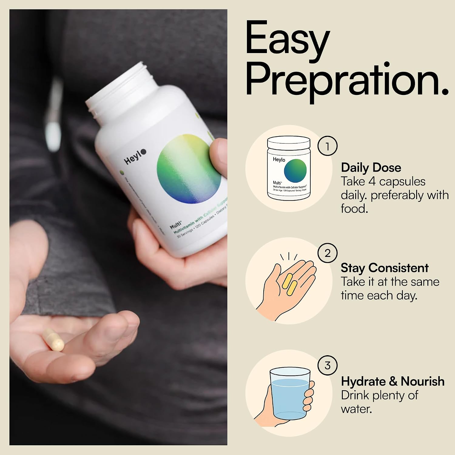Heylo Multi+ Multivitamínico Avanzado – 120 Cápsulas