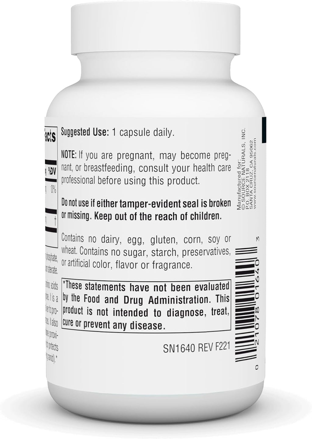 Source Naturals Glutatión, 250 mg - 60 Cápsulas