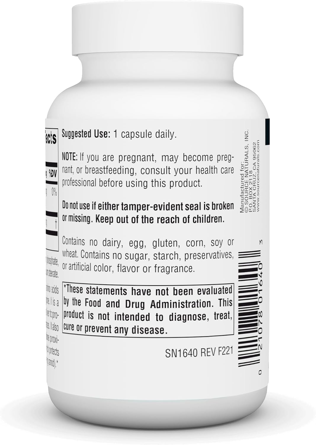 Source Naturals Glutatión, 250 mg - 60 Cápsulas