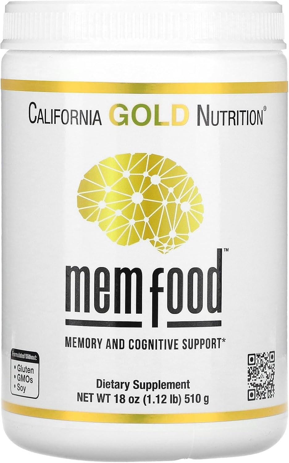 California Gold Nutrition MEM Food, Memory & Cognitive Support, 510 g