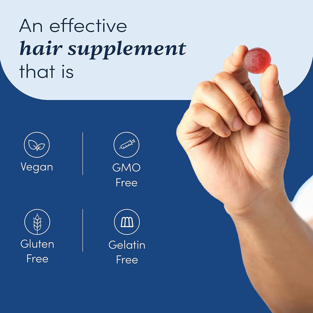 Man Matters Gomitas de Biotina para el Cabello para Hombres | Sabor Fresa | Con Vitamina A, C, E y Zinc | 100% Vegetariano | Pack 60 Días