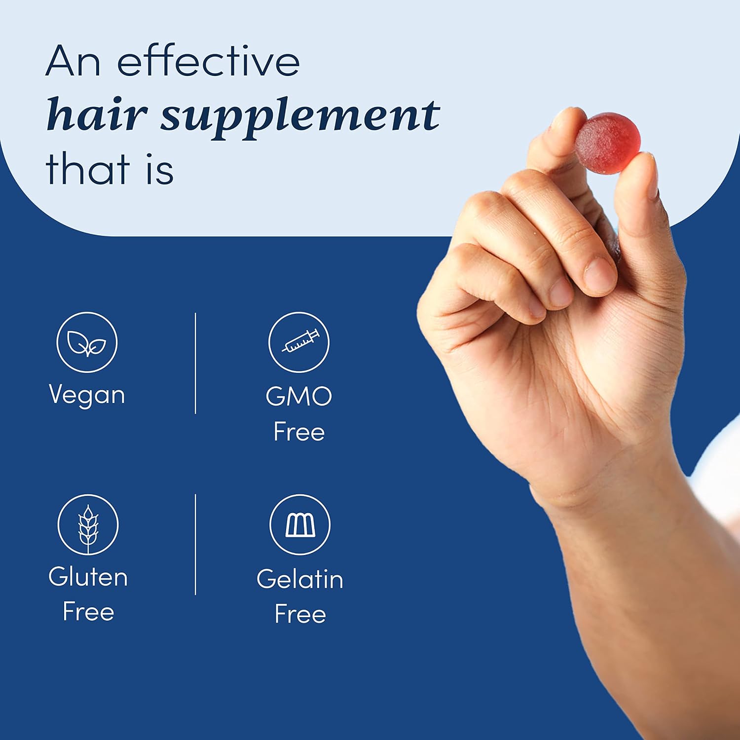 Man Matters Gomitas de Biotina para el Cabello para Hombres | Sabor Fresa | Con Vitamina A, C, E y Zinc | 100% Vegetariano | Pack 60 Días