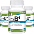 Quality Choice Vitamin B6 100mg - 300 Comprimidos (3 Envases de 100)