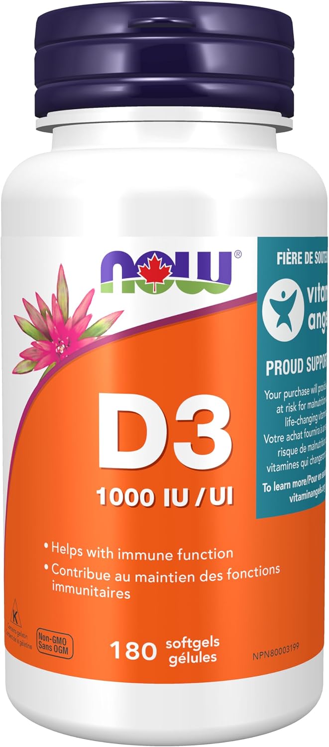 NOW Foods Vitamina D3 1000 IU, 180 Comprimidos Masticables