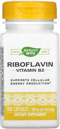 Nature's Way Vitamina B2, 100 mg Riboflavina, 200 Cápsulas