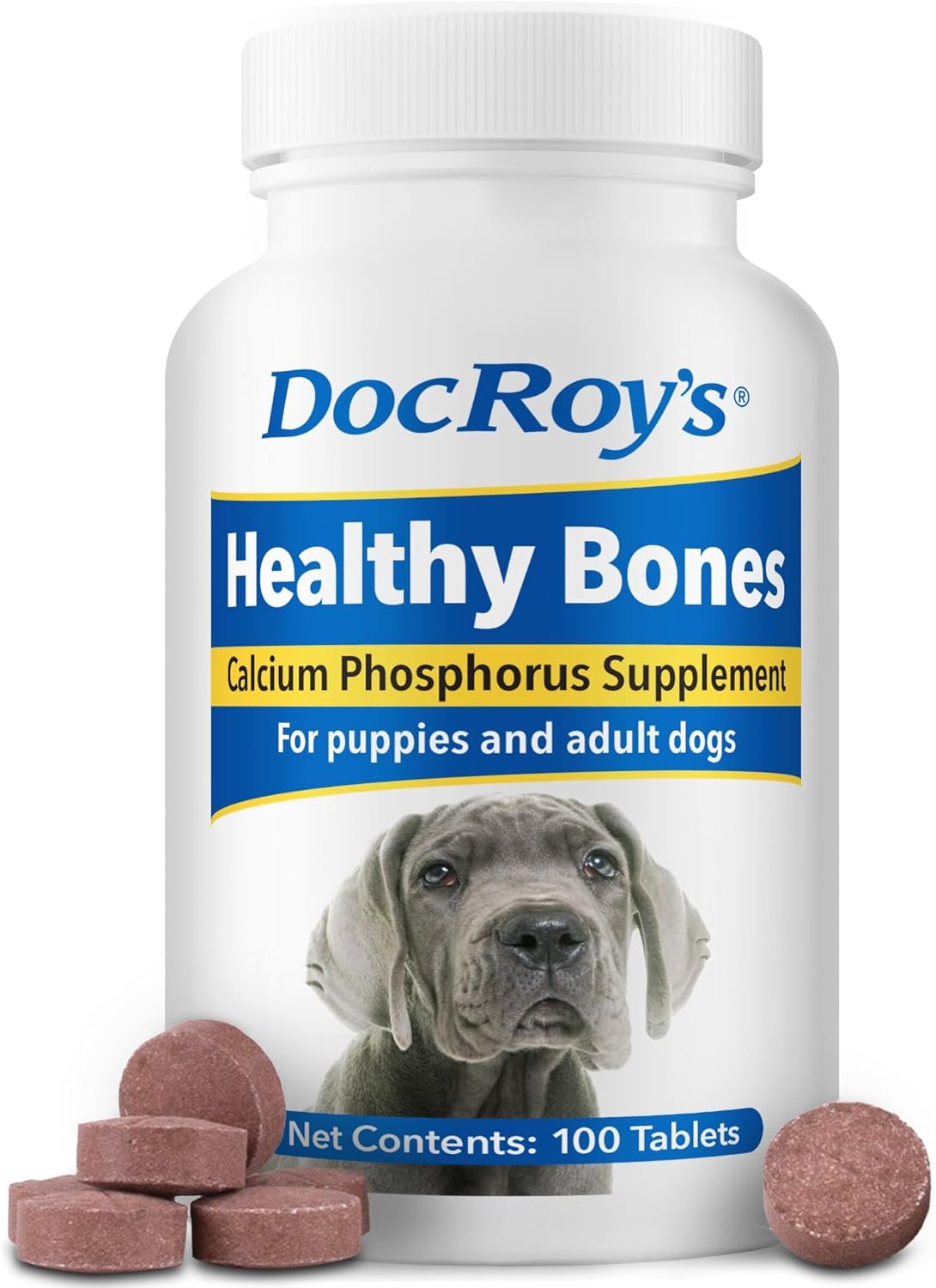 Doc Roy’s Healthy Bones Suplemento de Calcio y Fósforo para Cachorros, Perros, Gatitos y Hembras Lactantes, 700g