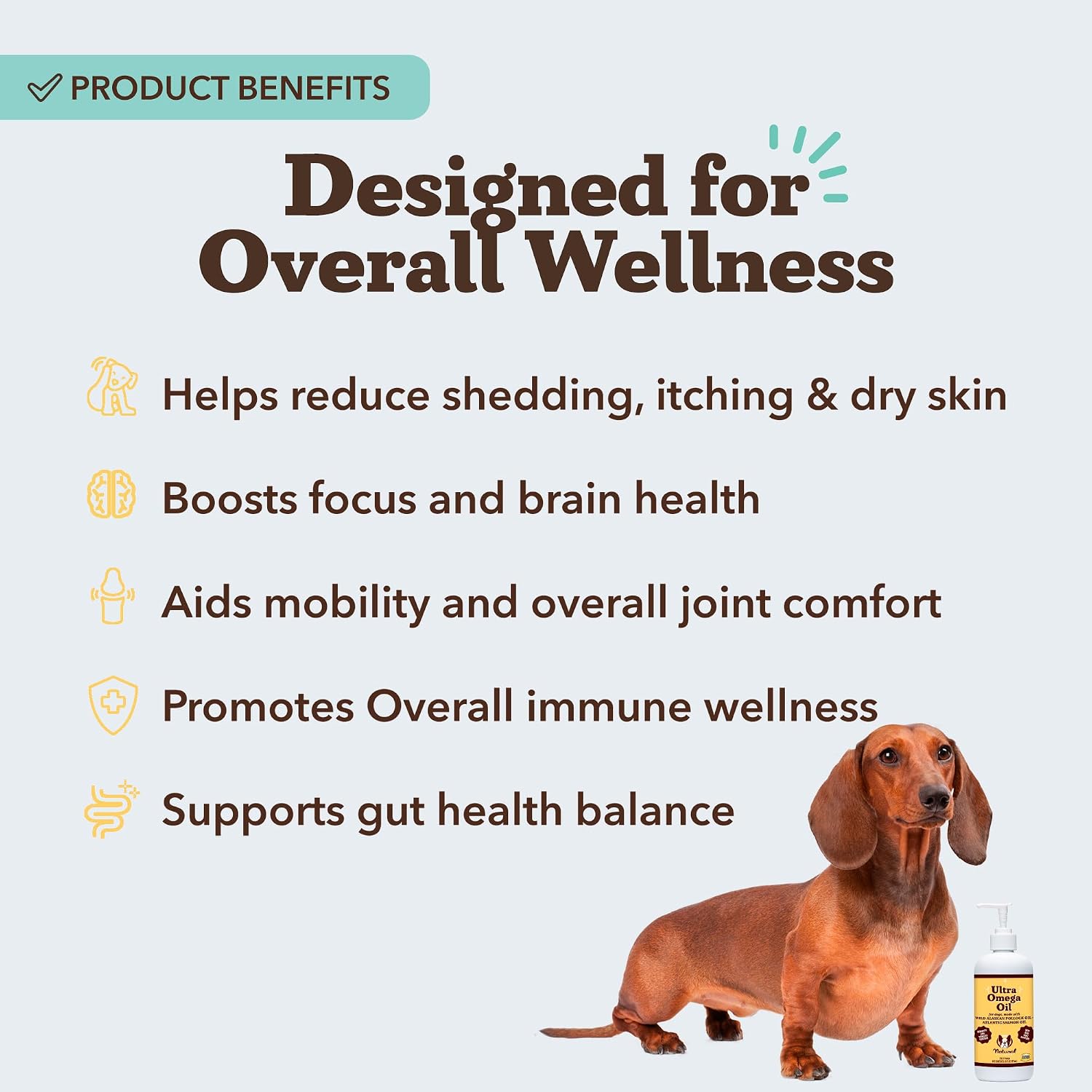 Natural Dog Company Ultra Omega Oil - Aceite de Pescado para Perros 2000 mg (473 ml)