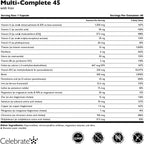 Celebrate Vitamins Multivitamínico Bariátrico con Hierro 45 mg - 60 Cápsulas Veganas