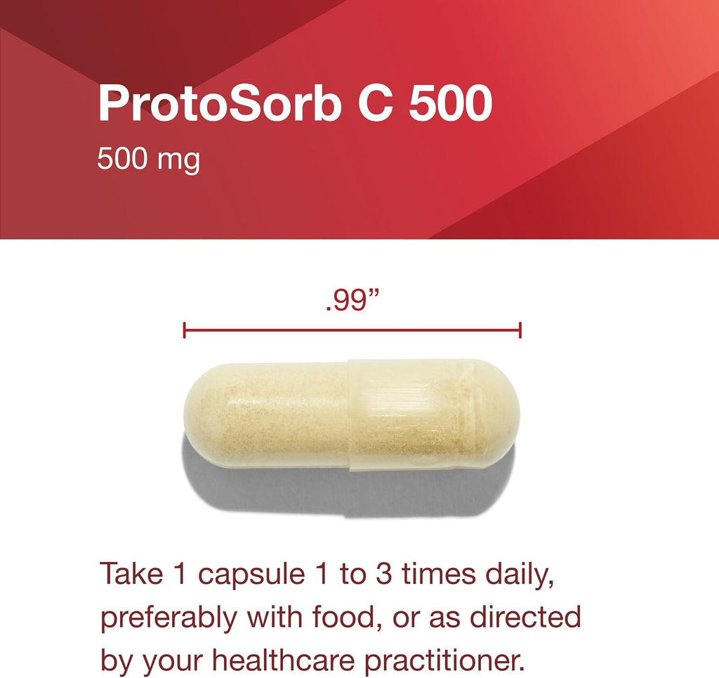 PROTOCOL FOR LIFE BALANCE Protosorb C 500 - Vitamina C altamente absorbible - con Ácido Alfa-Lipoico - 100 Cápsulas Vegetales