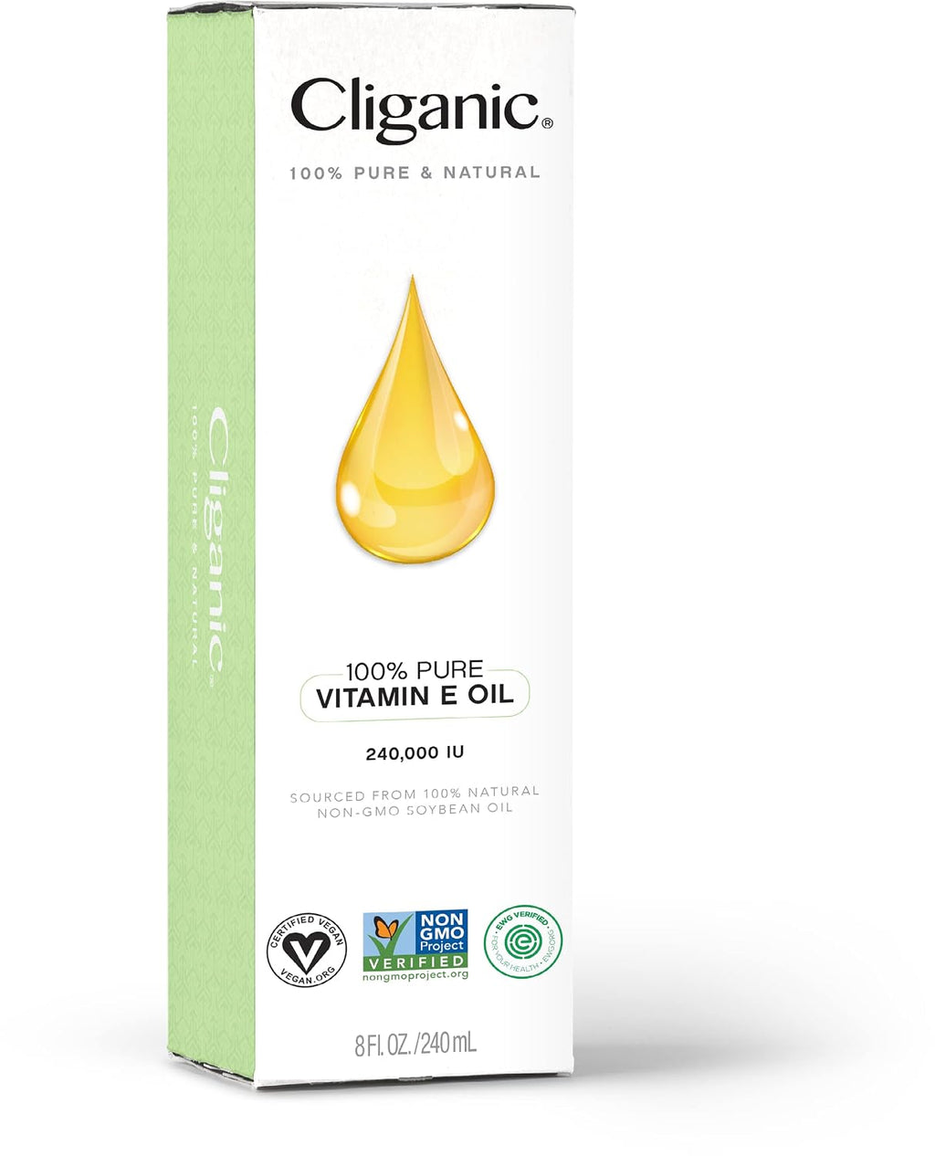 Cliganic Aceite de Vitamina E Puro 240.000 IU (240 ml) - Natural D-Alfa Tocoferol