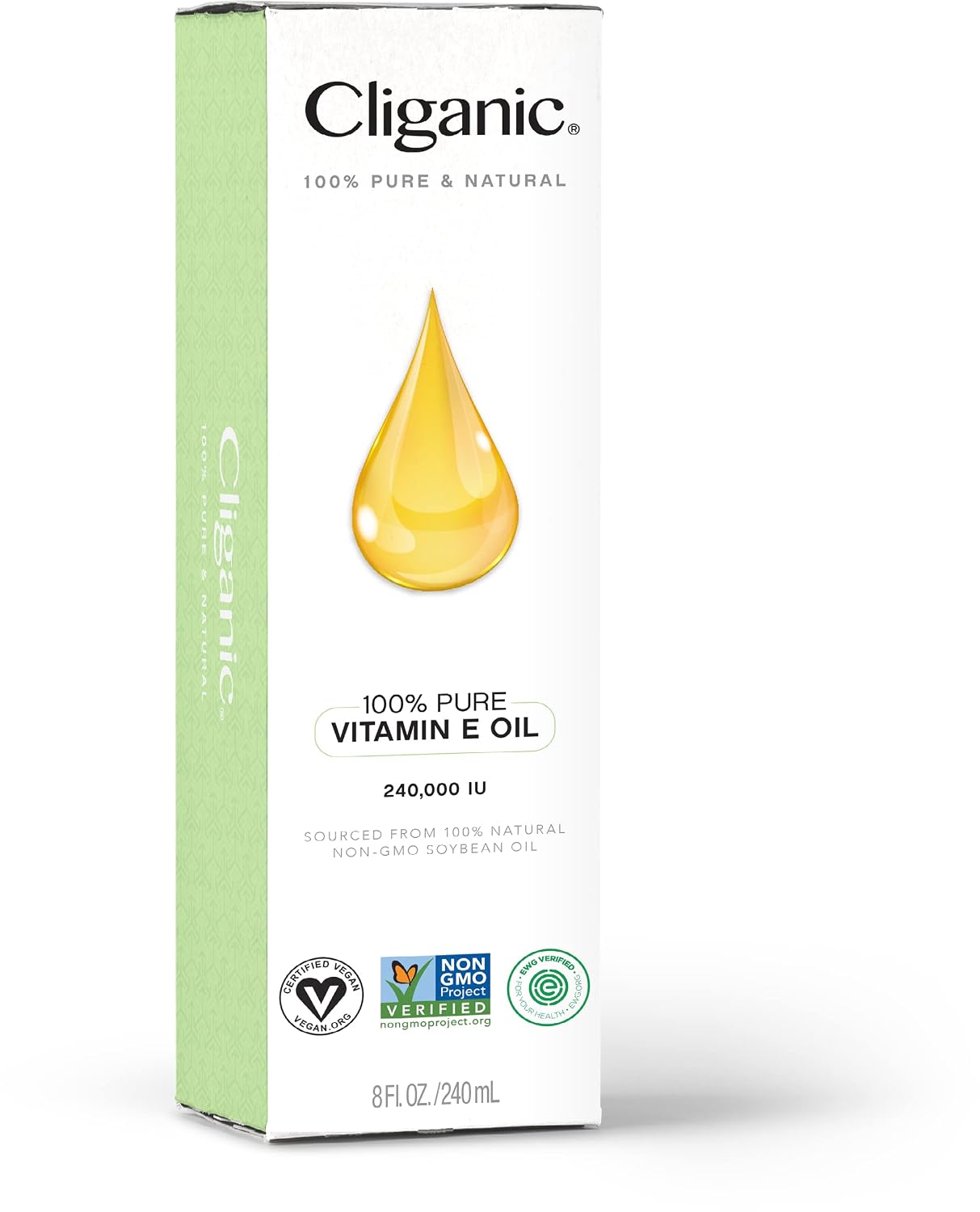 Cliganic Aceite de Vitamina E Puro 240.000 IU (240 ml) - Natural D-Alfa Tocoferol