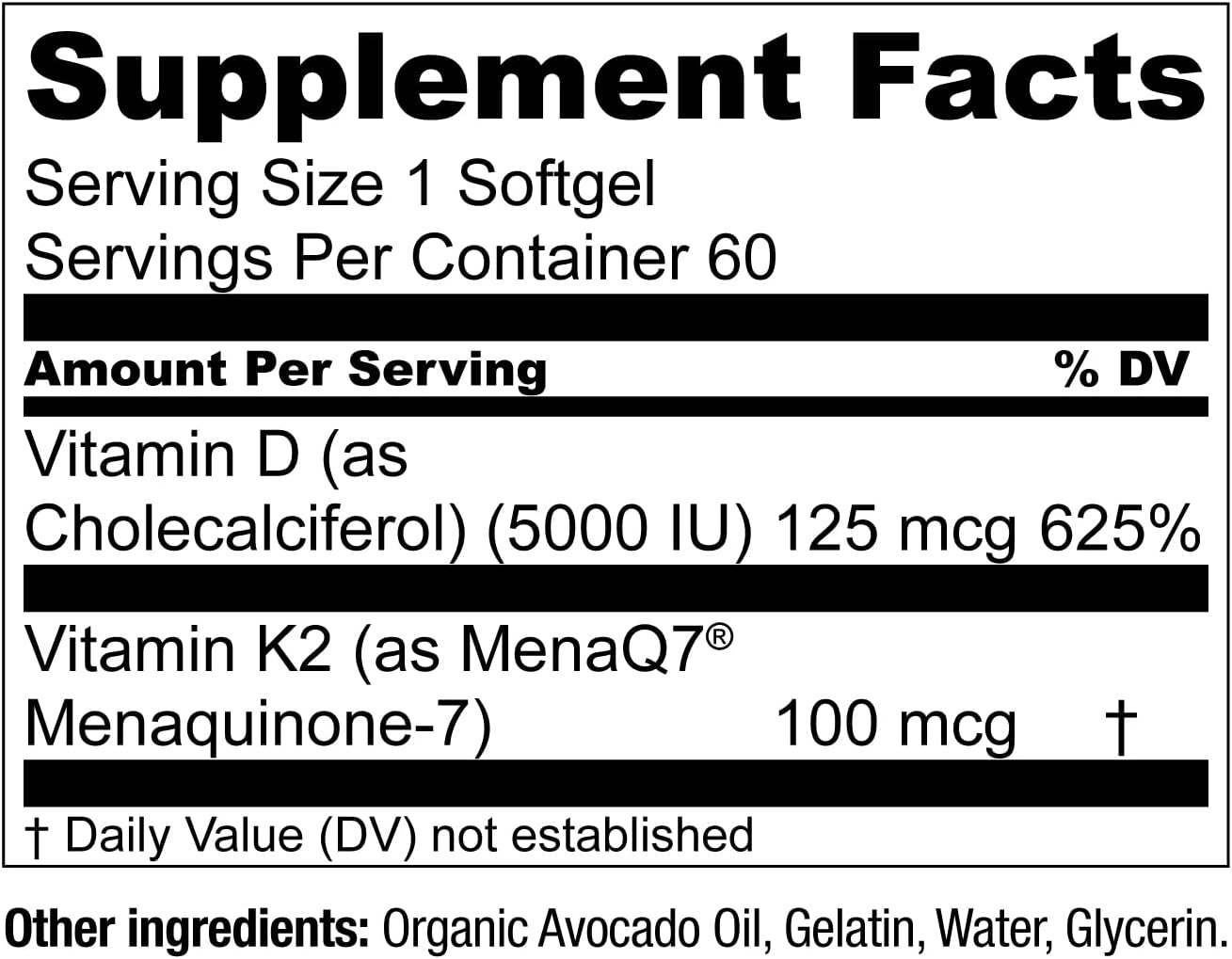 Live Conscious Vitamina K2 MK7 con D3 5000 UI - Pack de 2