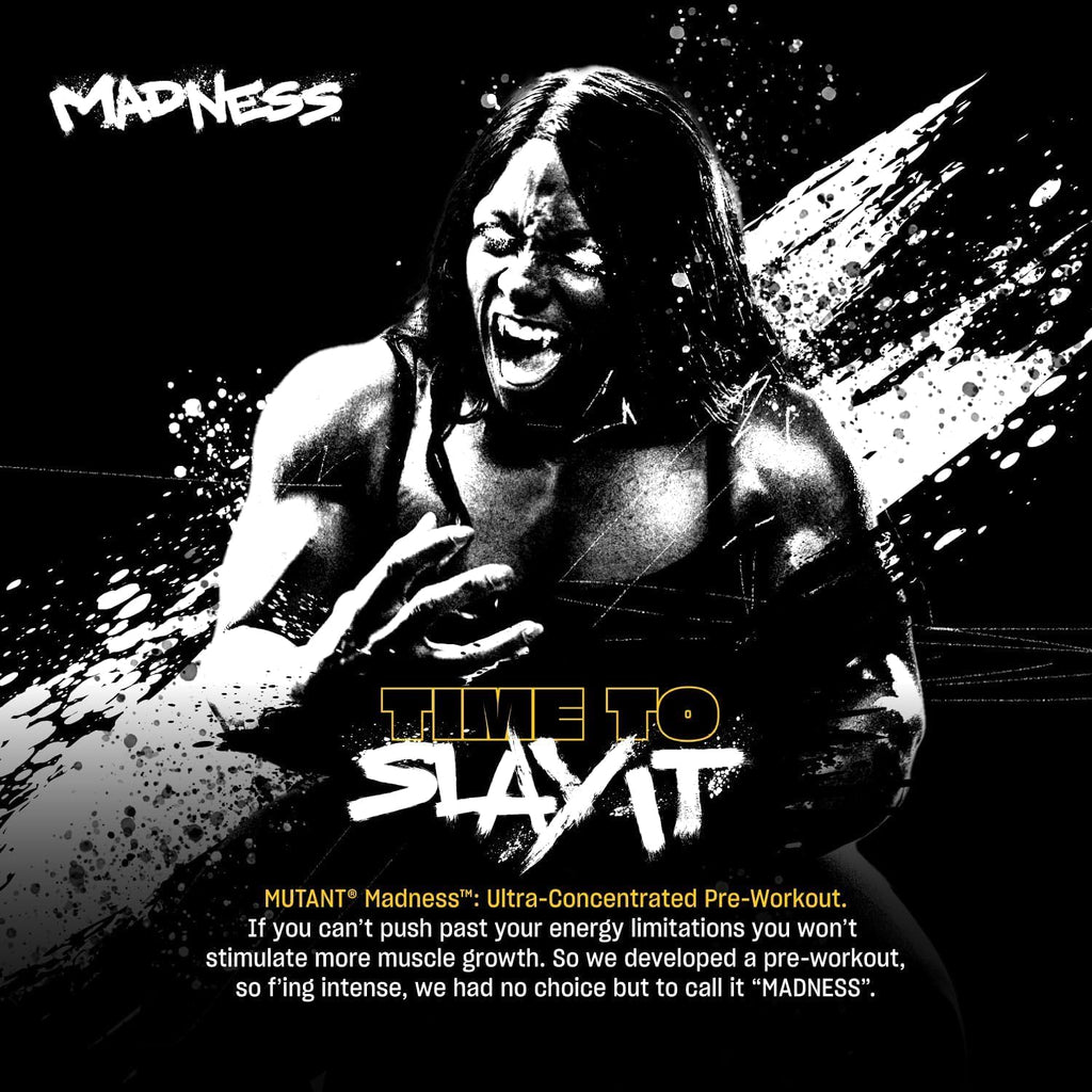 Mutant Madness Pre Workout en Polvo - 30 Servicios - Orange Rush