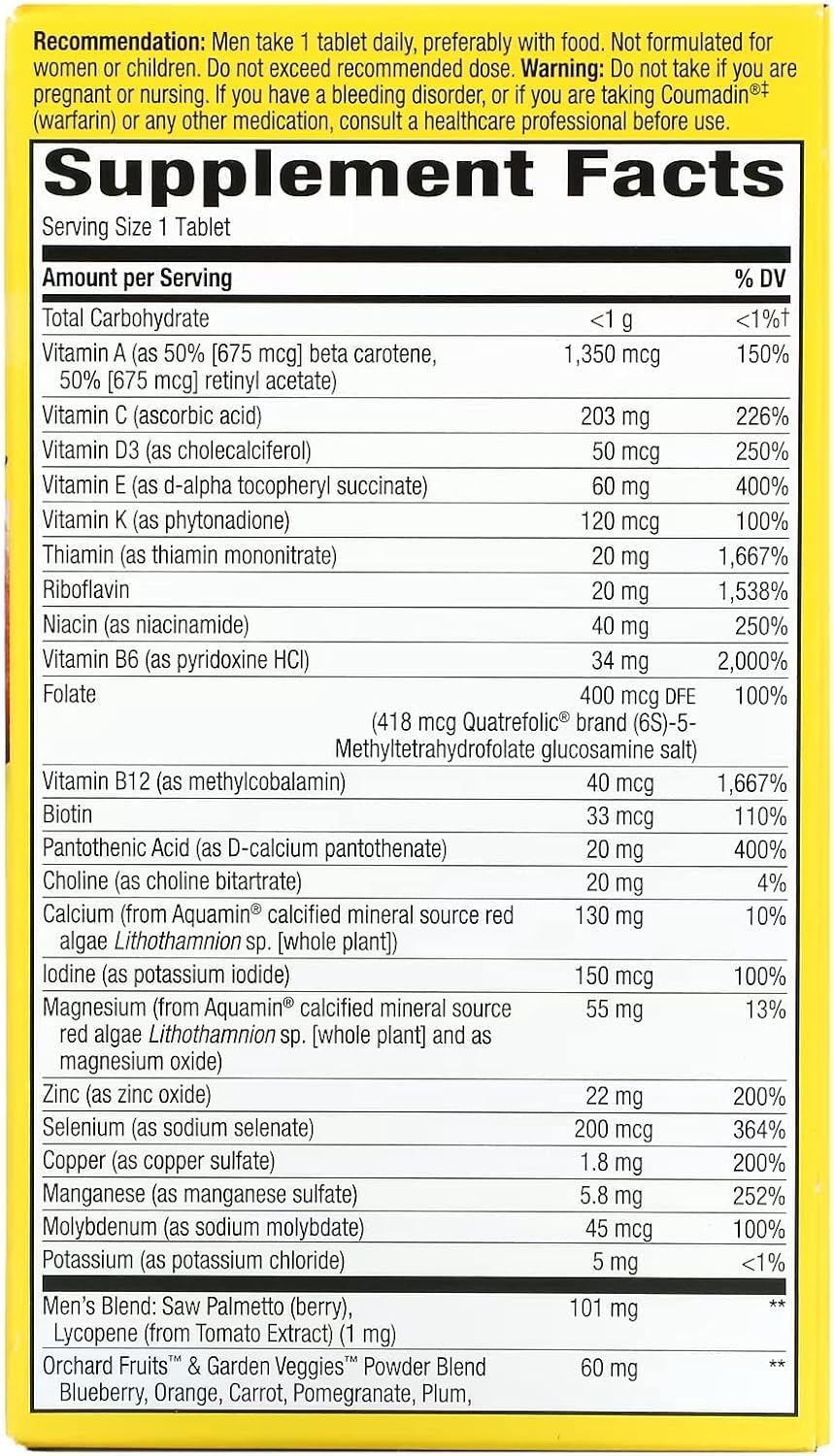 Nature's Way Alive Once Daily Men's Ultra Potency Multivitamínico para Hombres, 60 Comprimidos (Paquete de 2)