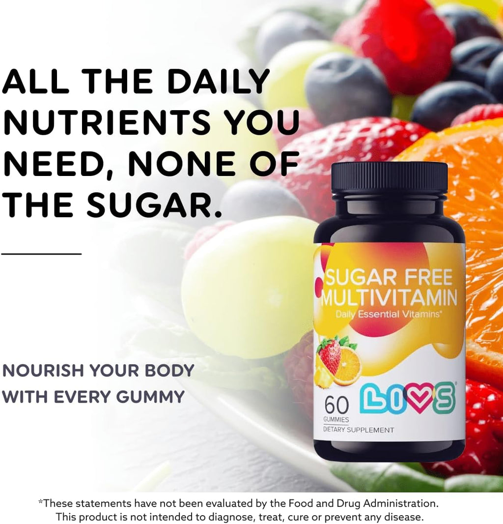 LIVS Multivitamínico en Gominolas sin Azúcar para Adultos y Niños – 60 Gomitas Veganas