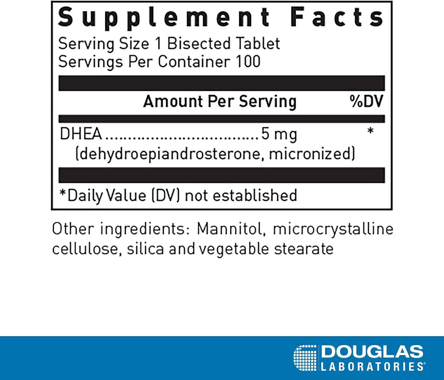 Douglas Laboratories DHEA 5 mg, 100 Comprimidos Disolubles