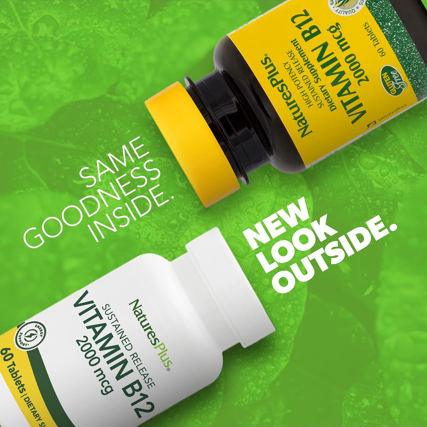 NaturesPlus Vitamina B12 2000 mcg - 60 comprimidos de liberación sostenida - Metilcobalamina activa