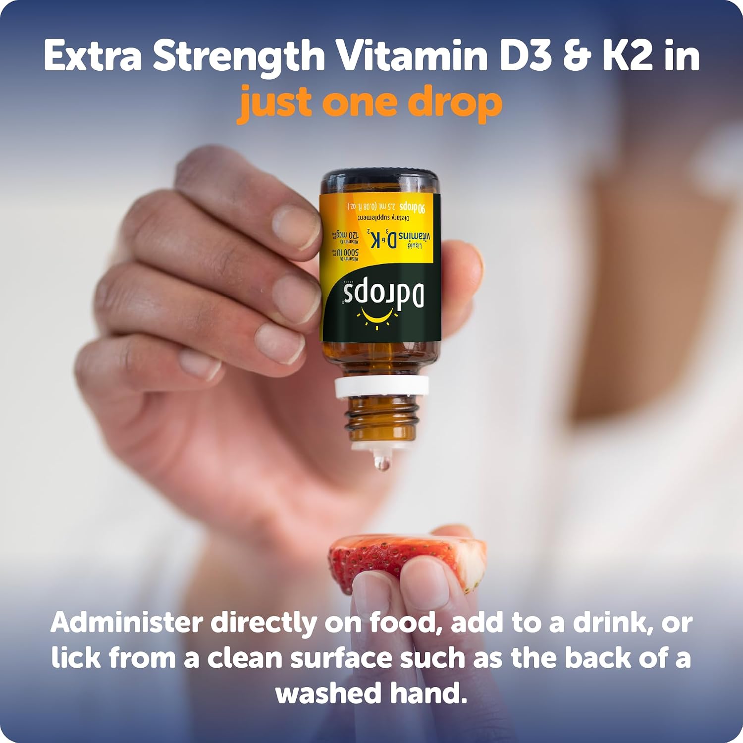 Ddrops Extra Strength 5000 UI Vitamina D3 + K2 (MK7) - 90 Gotas