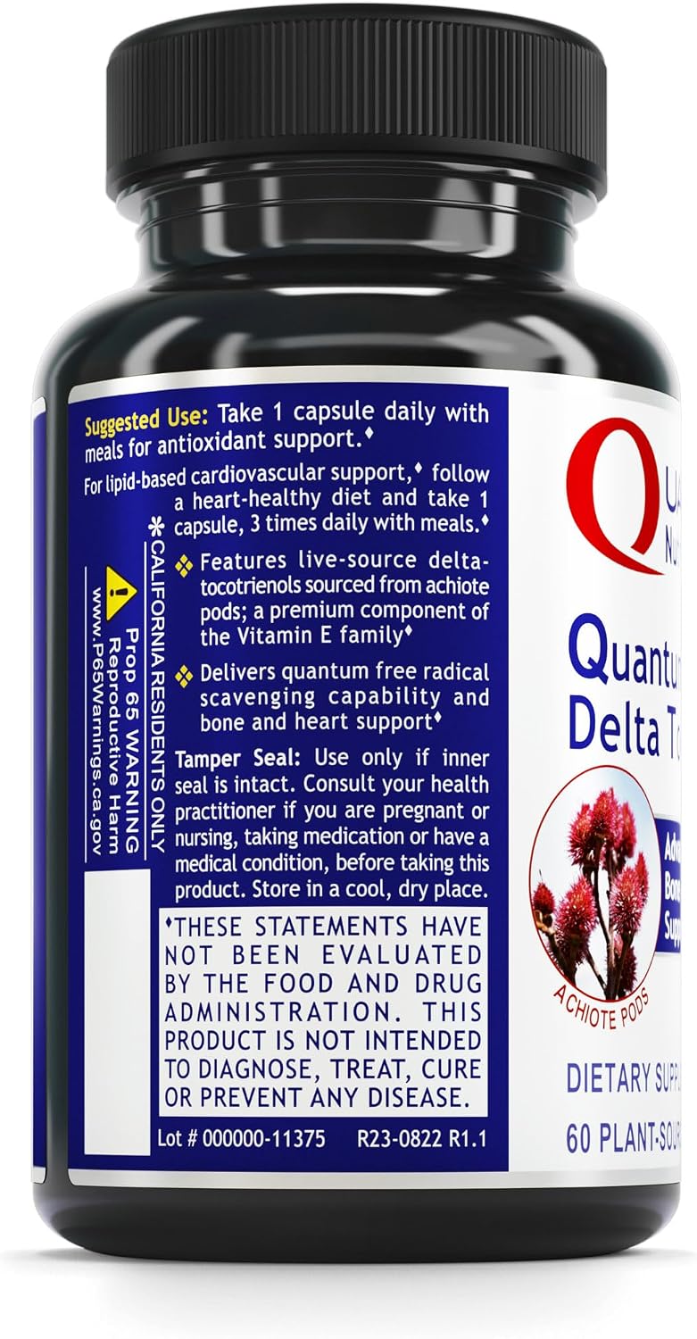 QNL Quantum Delta Tocotrienol - Complejo de Vitamina E con Tocotrienoles, 60 Cápsulas Vegetales