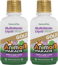 NaturesPlus Animal Parade Gold Children's Liquid Multivitamin - 16 fl oz, Pack of 2 - Natural Tropical Berry Flavor - Gluten Free, Vegan - 64 Total Servings