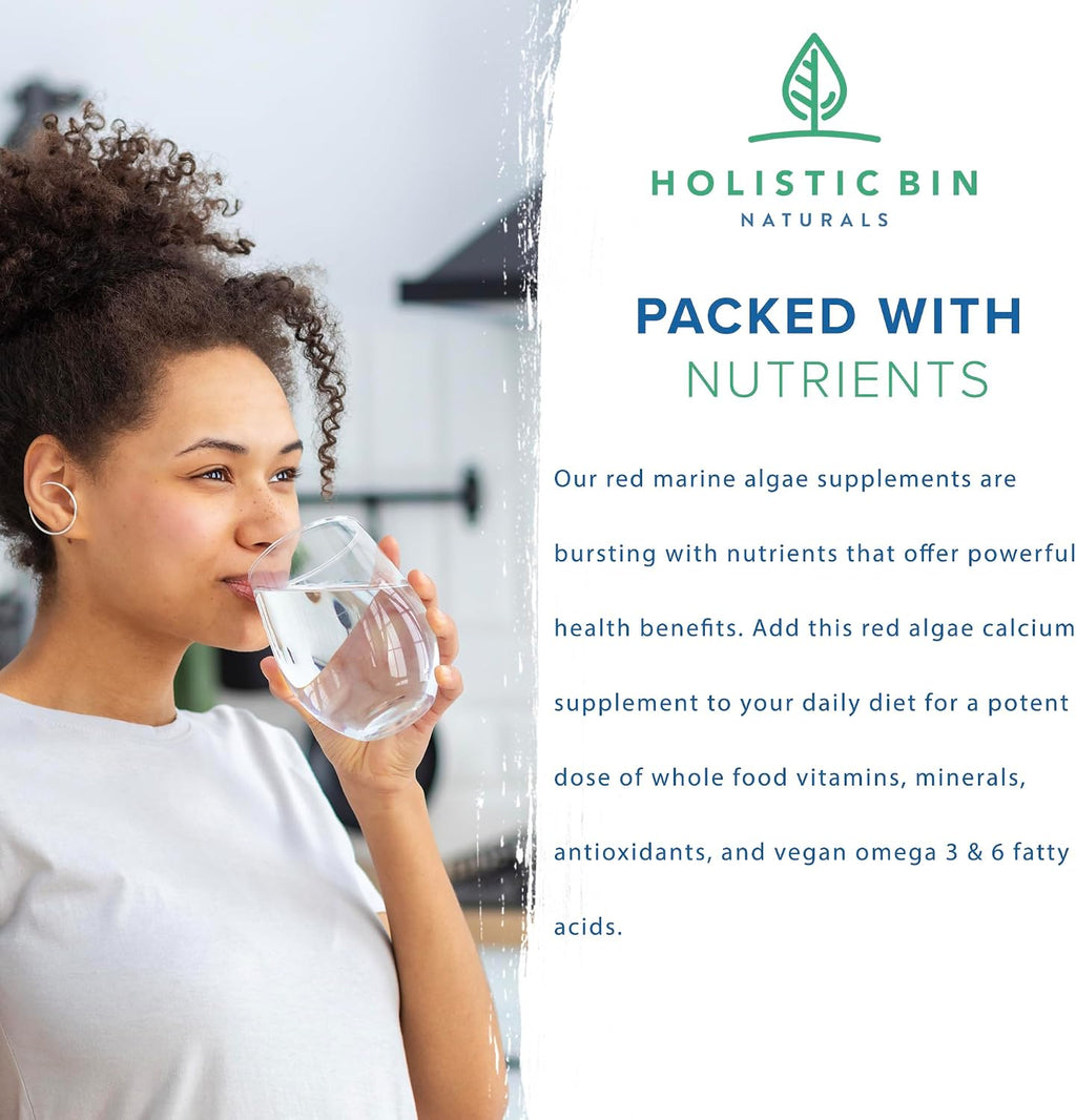 Red Marine Algae Capsules Gigartina and Dumontiacea Red Algae Supplements | Gluten Free, Vegan, Wild Harvested | Rich in Vegan Omega 3 (40 Capsules)