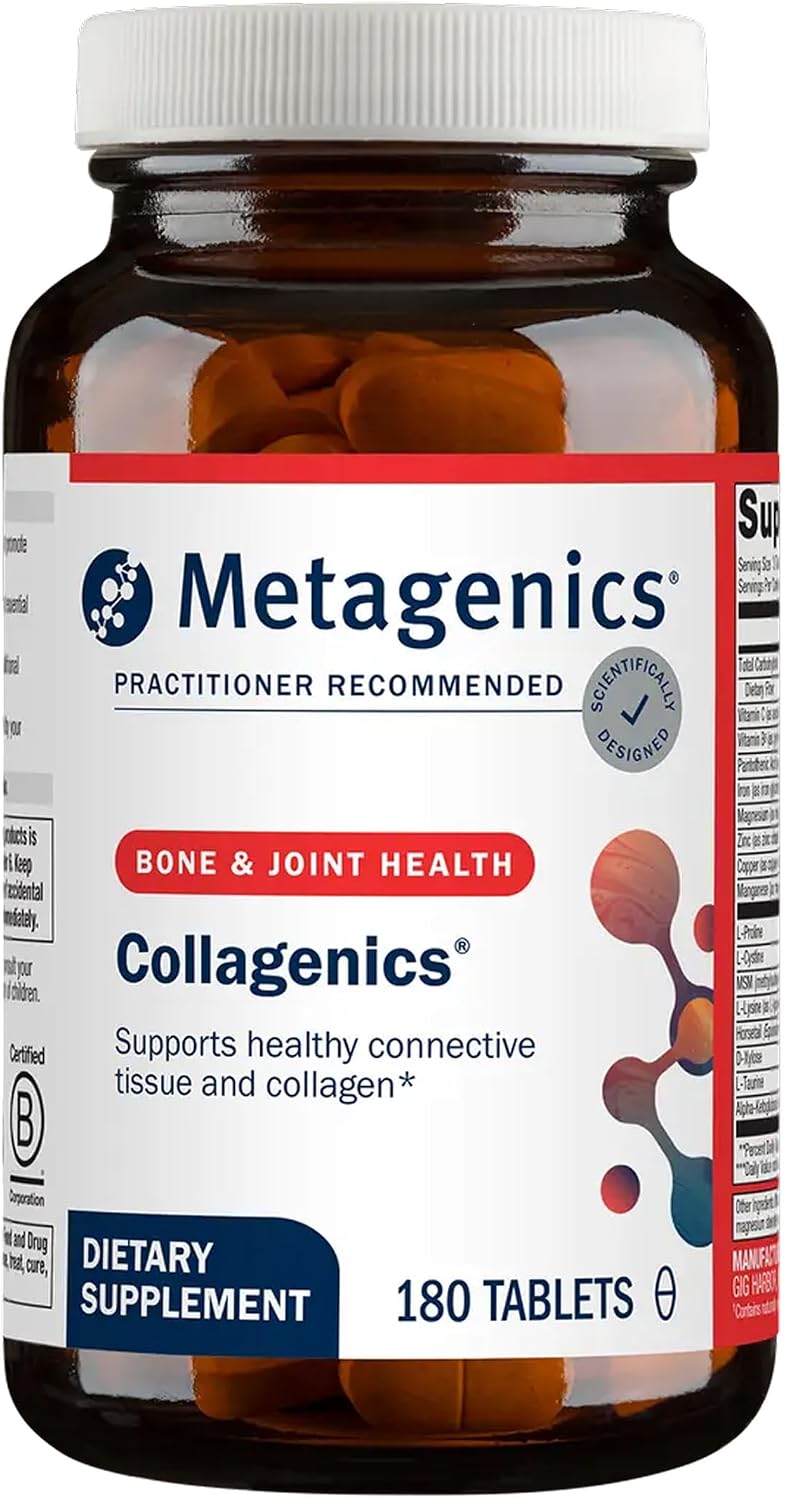Metagenics Collagenics - Nutrientes para la formación de colágeno - Con L-Prolina, L-Lisina, Vitamina C, Manganeso y Zinc - Apoyo para articulaciones, piel y tejido conectivo - Sin gluten, No GMO