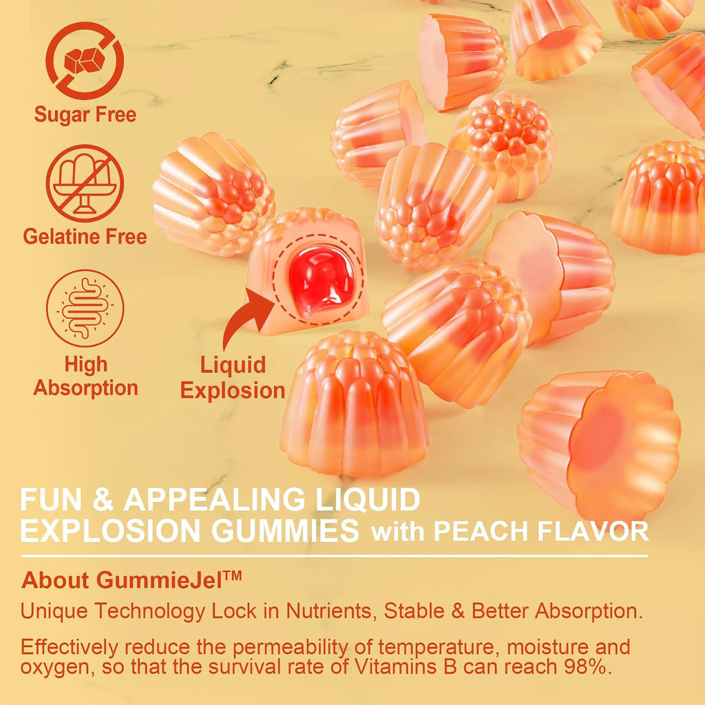 NEVISS Gummies Vitamina D3 5000IU + K2 MK-7 120mcg - Sin Azúcar, Vegano, con Complejo B y Zinc