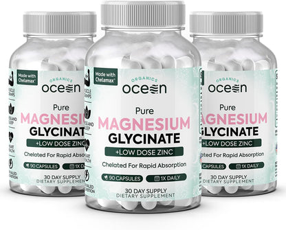 Organics Ocean Magnesio Glicinato Puro con – El magnesio contribuye al mantenimiento de los huesos en condiciones – Image 8