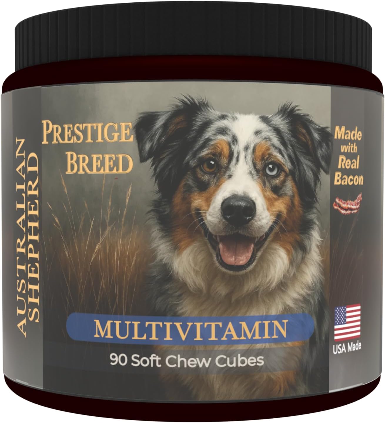 Prestige Breed Multivitamínicos para Pastor Australiano, 90 comprimidos, con Bacon Real